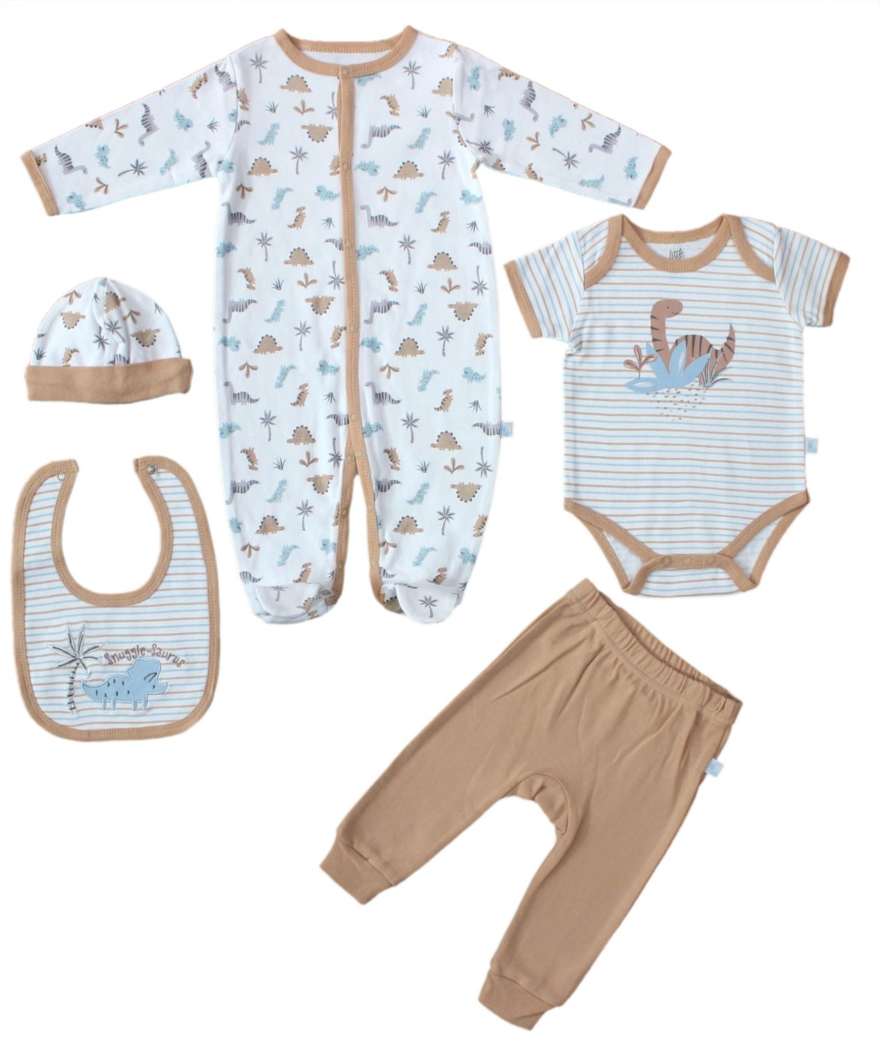 Baby Knitted baby Gift Set Grow Bodysuit Pant Bib Hat Bag Packing 