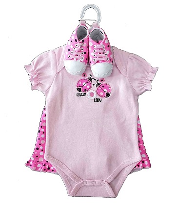 Baby short sleeve bodysuit + short pant + shoes 3pc set