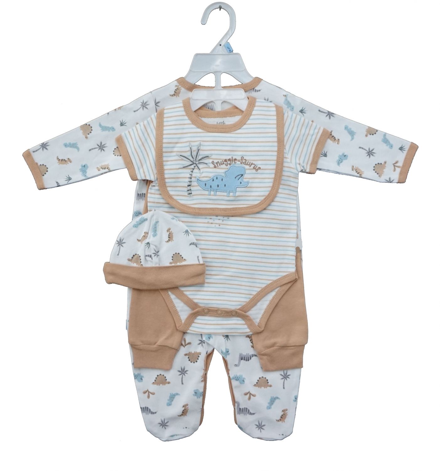 Baby Knitted baby Gift Set Grow Bodysuit Pant Bib Hat Bag Packing 