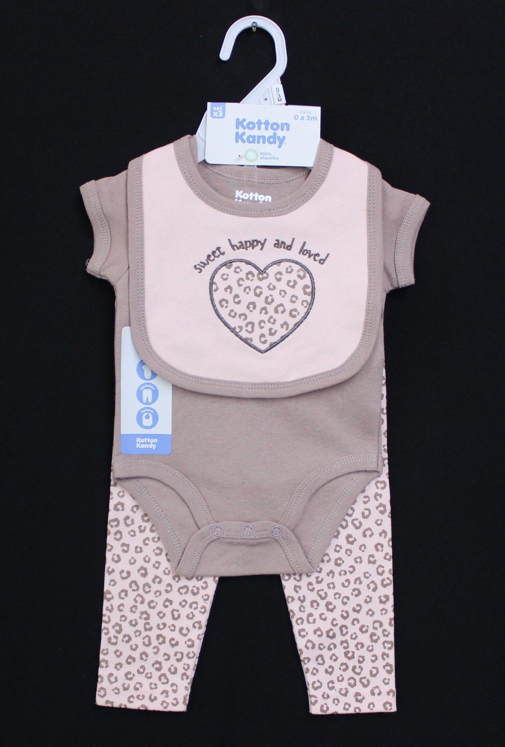 Baby short sleeve bodysuit long pant and bibs 3 pc 