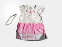 Baby short sleeve printing romper with head band